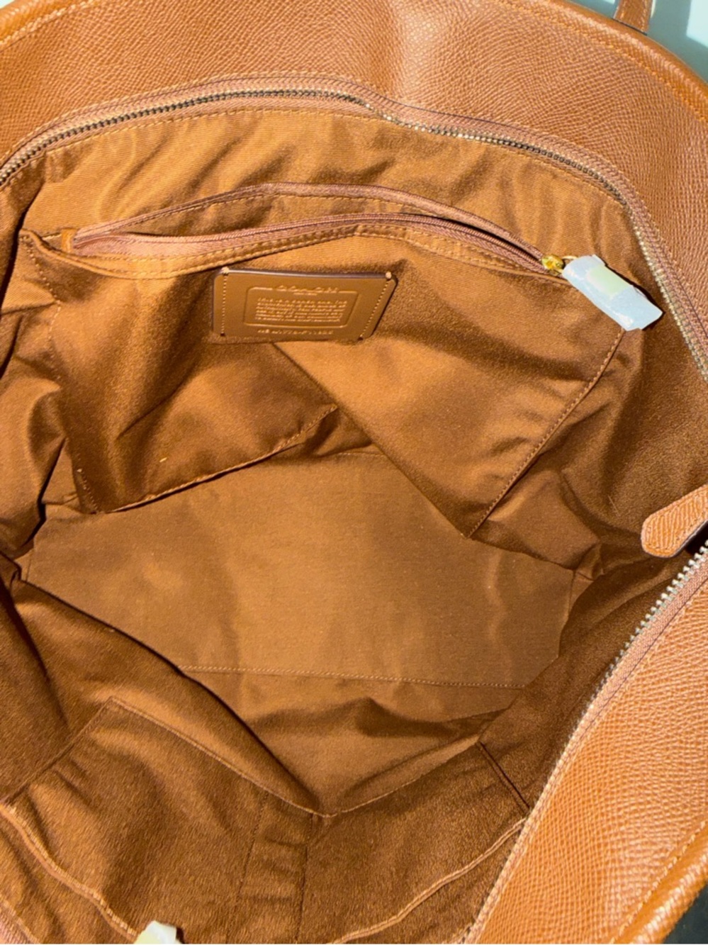 Coach City Zip Tote in the color Saddle Brown. - Picture 5 of 5